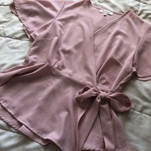 Rose Pink Wrap Style Top